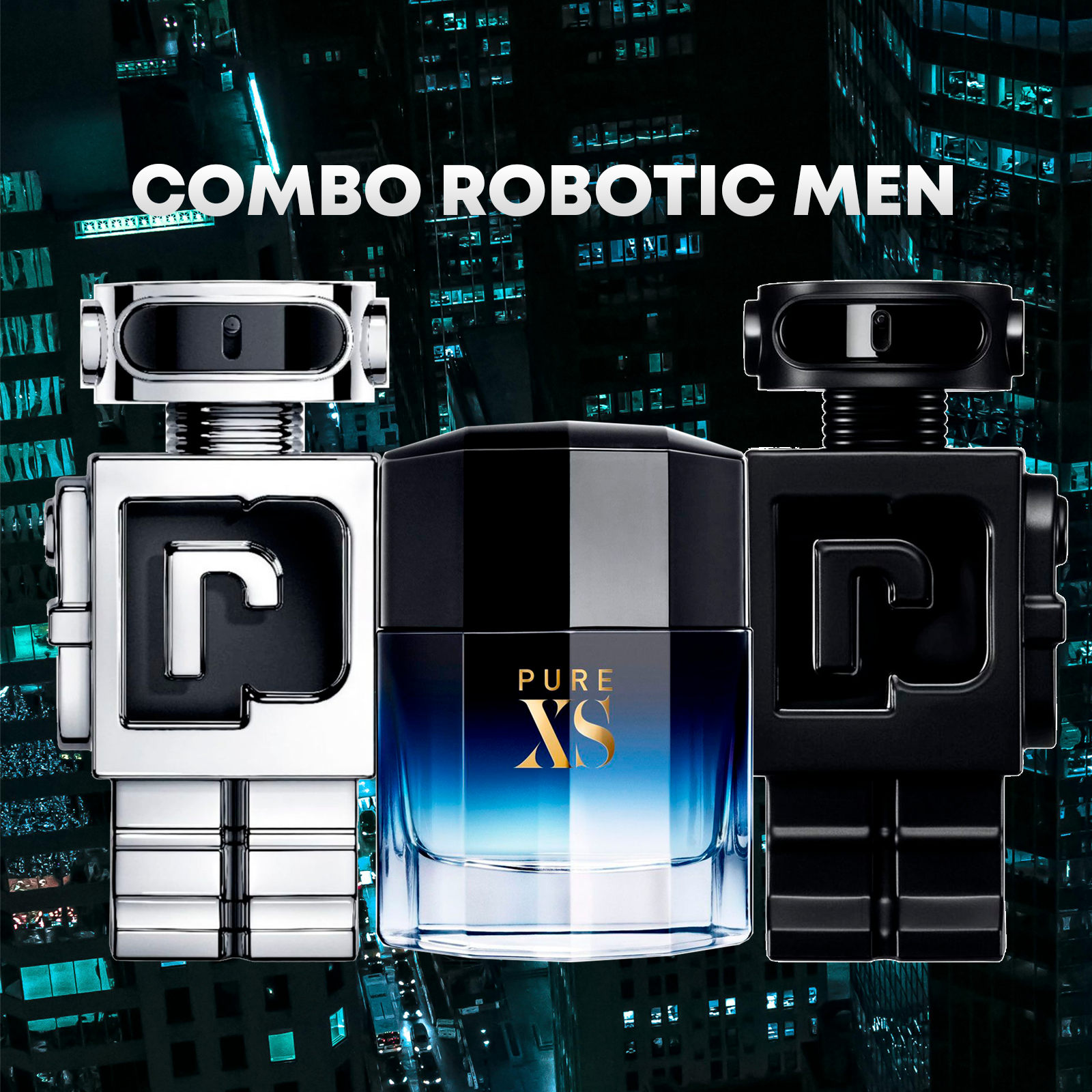COMBO ROBOTIC MEN ( PACO RABANNE: PHANTOM, PHANTOM INTENSE Y PURE XS )